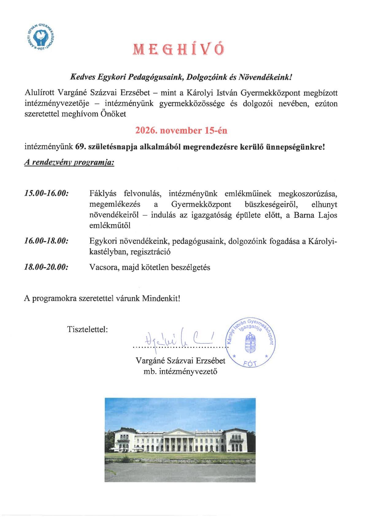 Meghívó - 69. születésnap